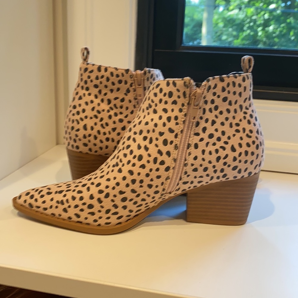 Printed Bootie With Low Block Heel - image 3